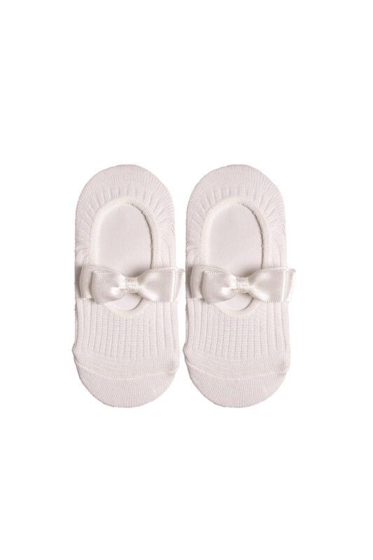 EXE - Fiyonklu Bebek Çorap | Beyaz