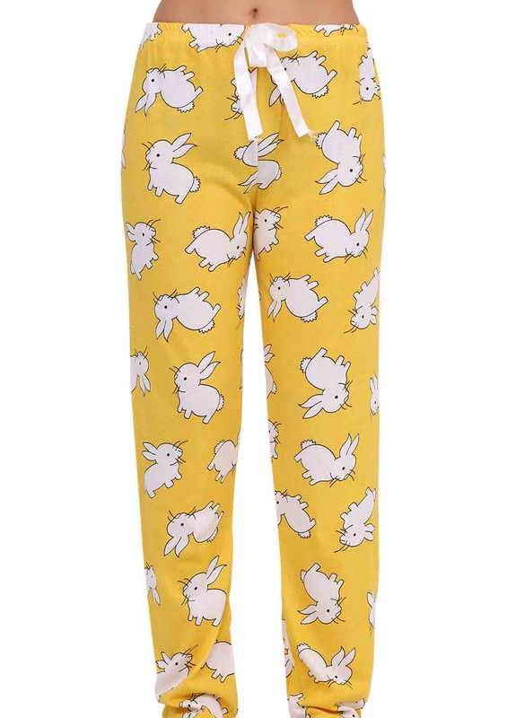 FAMES - Tavşanlı Dar Paçalı Pijama Altı 002 | Sarı