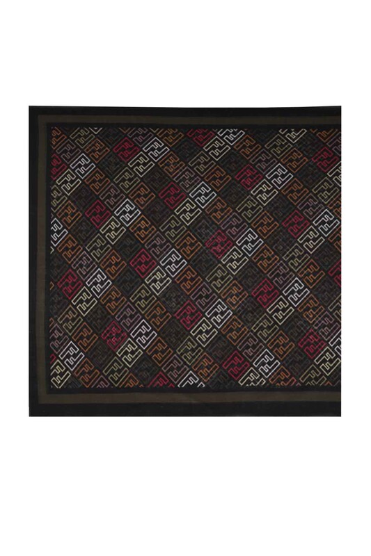 Кашемировая шаль Fendi с буквенным принтом 85*200/чёрный - Thumbnail