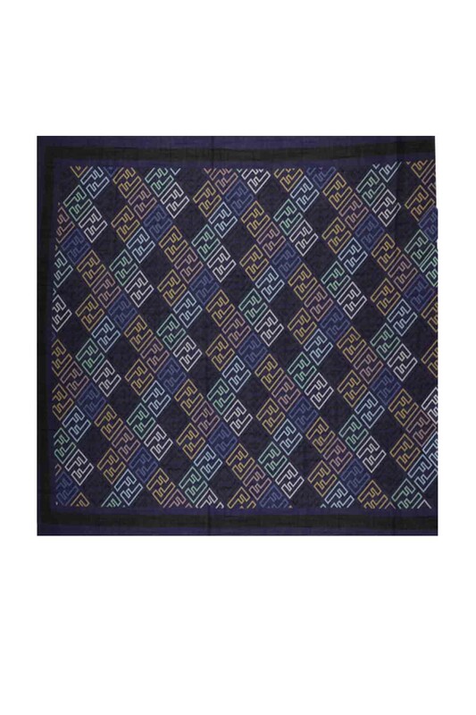Кашемировая шаль Fendi с буквенным принтом 85*200/пурпурный - Thumbnail