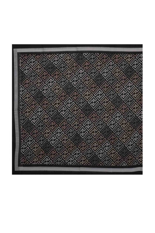 Кашемировая шаль Fendi с буквенным принтом 85*200/серый - Thumbnail