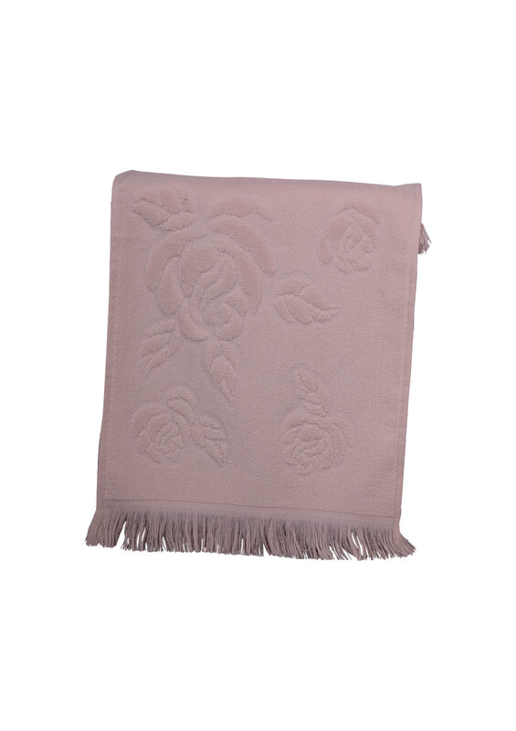 Бархатное полотенце с бахромой для вышивания Fiesta Soft 30 х 50 см./бежевый - Thumbnail