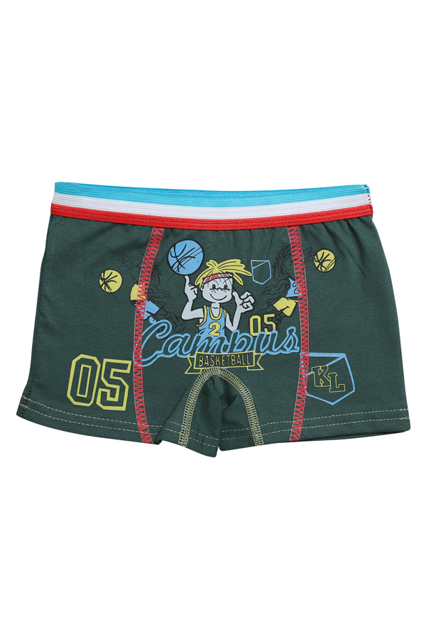 Desenli Erkek Çocuk Boxer 8007 | Yeşil