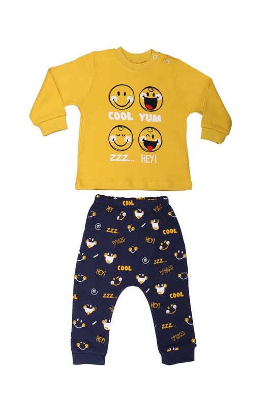 HOPPALA BABY - Hoppala Gülücük Desenli Bebek Takımı 2103 | Sarı