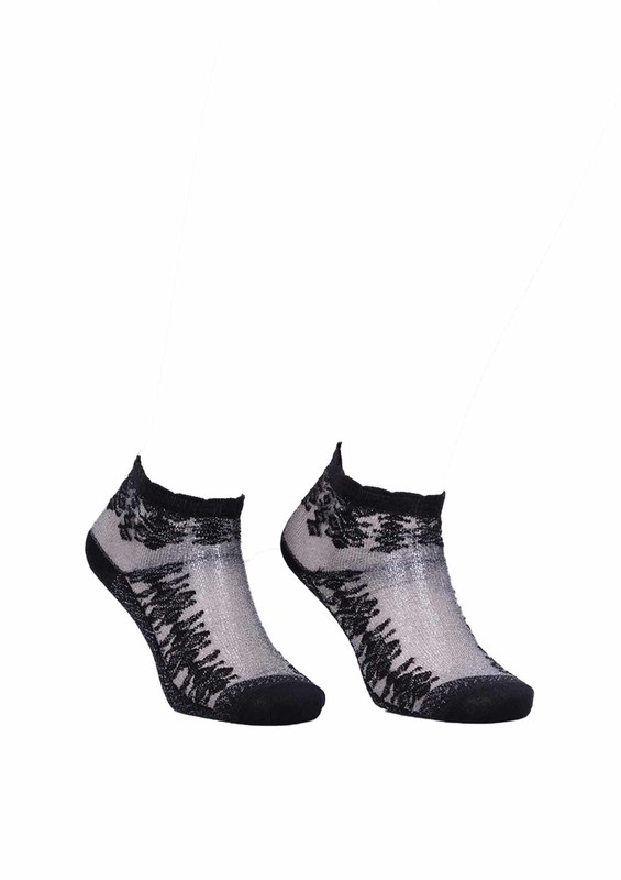 İLBAŞ - Soket Çorap Desenli 328 | Siyah