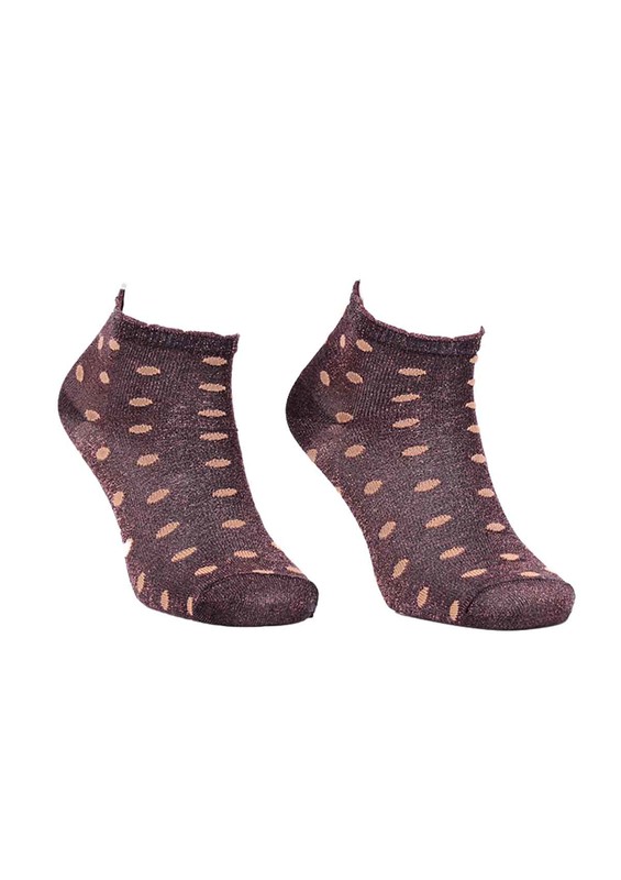 İLBAŞ - Puantiyeli Soket Çorap 531 | Kahverengi