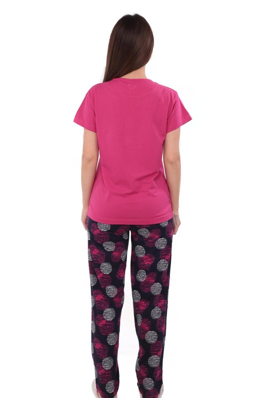 Комплект пижамы Işılay в горошек 8950/розовый - Thumbnail