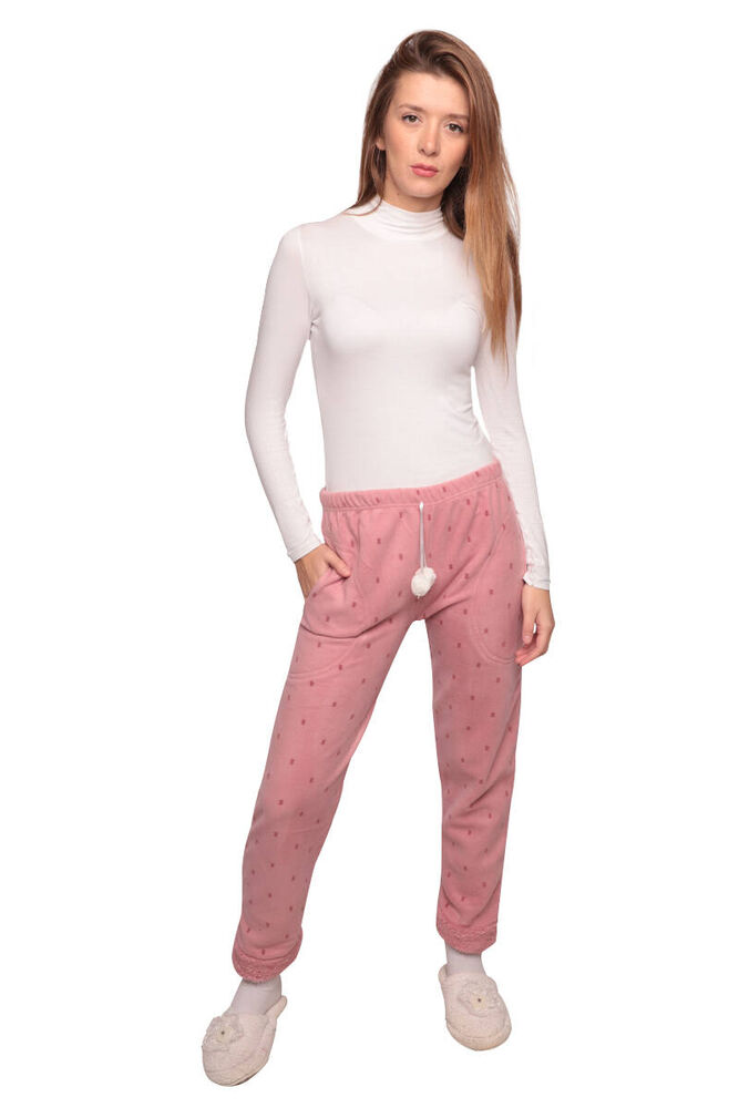 Cepli Polar Kadın Pijama Altı 3214 | Gül Kurusu