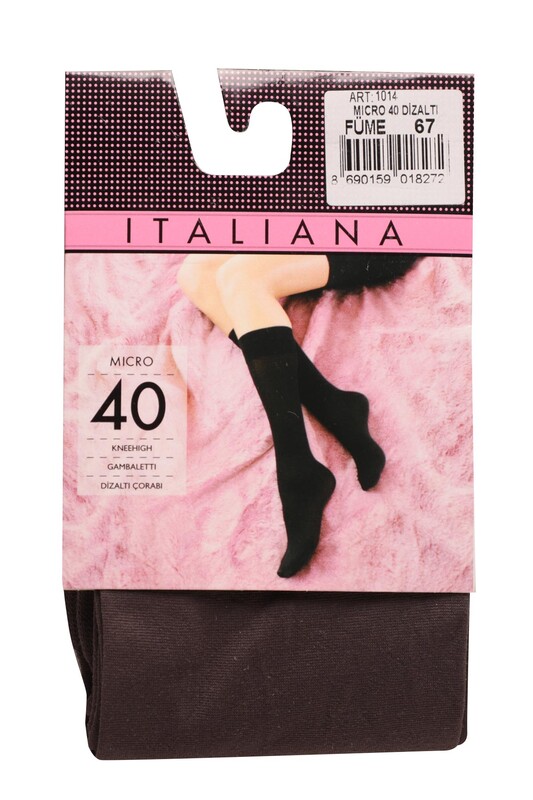 ITALIANA - İtaliana Düz Dizaltı Çorap 1014 | Füme