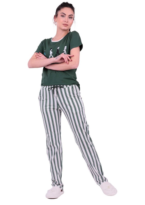 Пижамный комплект JIBER с короткими руквами 3612/зелёный - Thumbnail