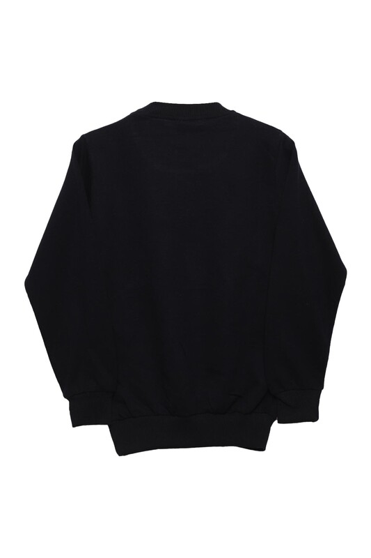 Yazı Baskılı Erkek Çocuk Sweatshirt 0025 | Lacivert - Thumbnail