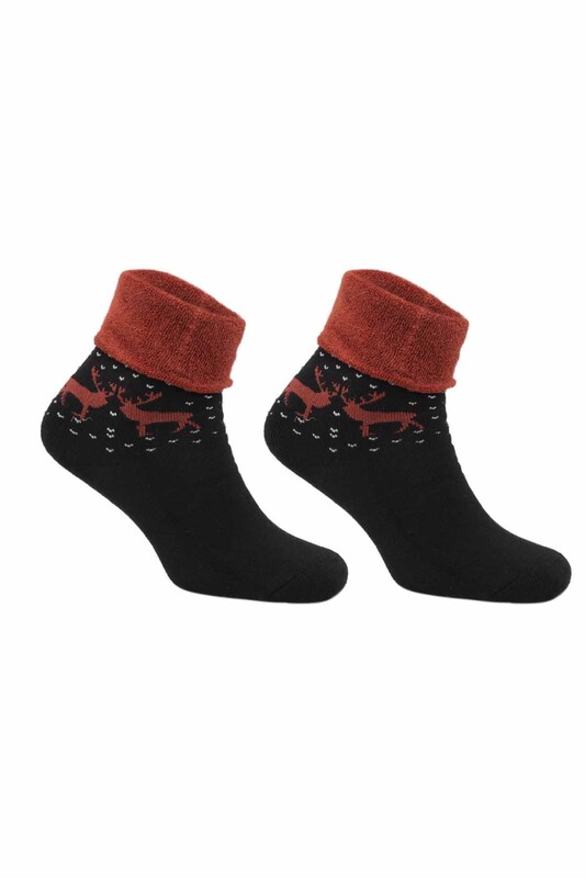 Kral - Kadın Havlu Bot Çorabı 120 | Siyah