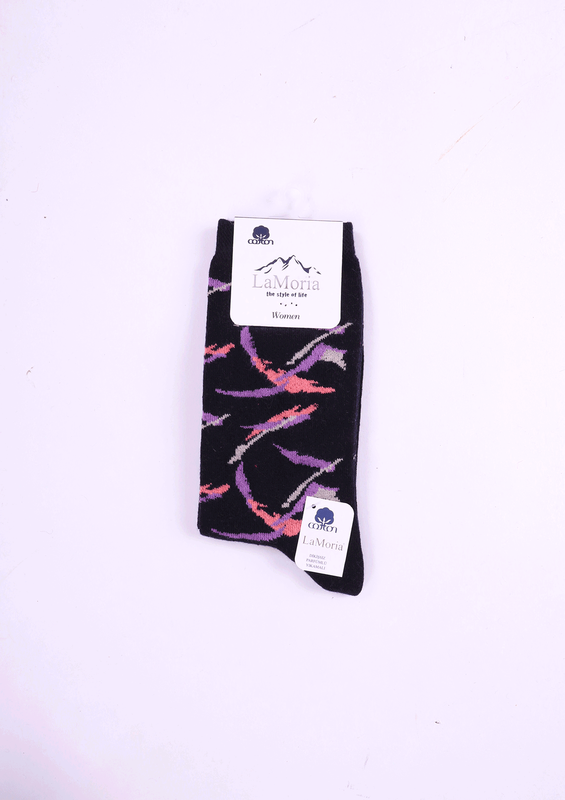 Бамбуковые носки LA MARIA с принтом 63613/синий - Thumbnail
