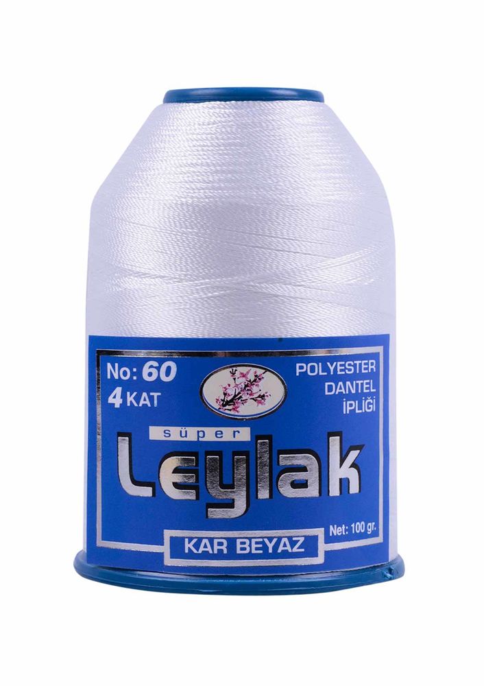 Нить-кроше Leylak № 60 100 гр./снежно-белый 