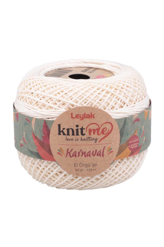 LEYLAK - Knit me Karnaval El Örgü İpi Krem 03002 50 gr.