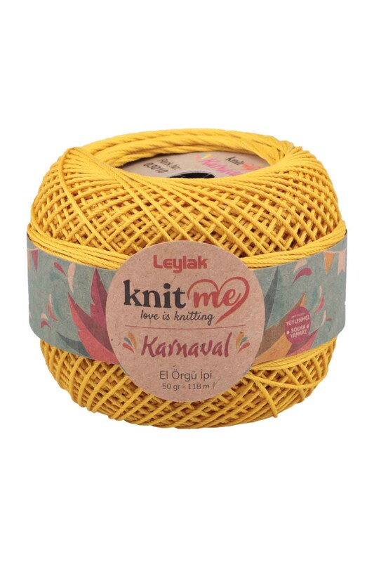 LEYLAK - Knit me Karnaval El Örgü İpi Sarı 03010 50 gr.