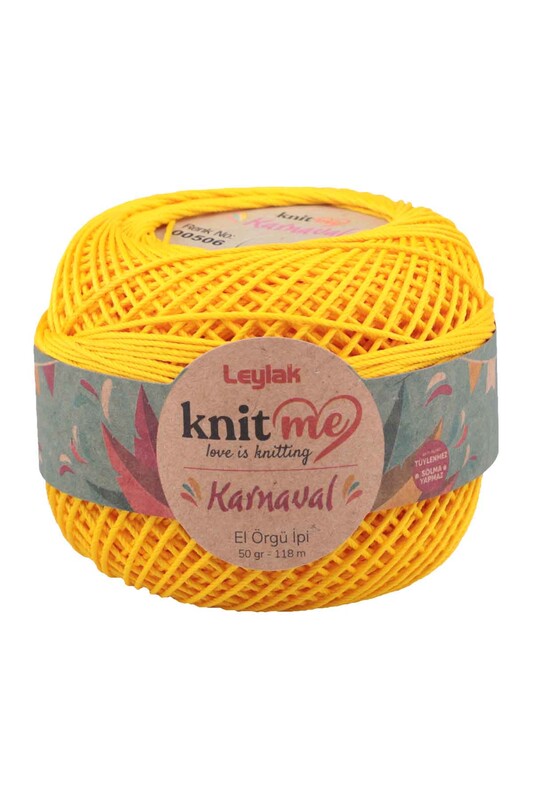 LEYLAK - Knit me Karnaval El Örgü İpi Sarı 00506 50 gr.
