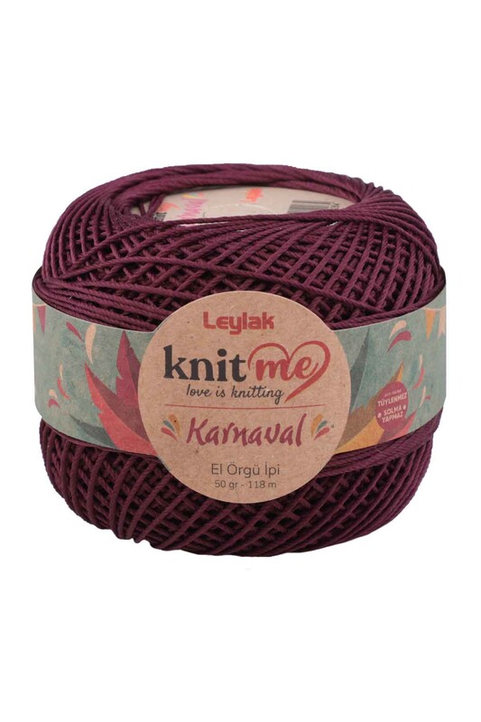 LEYLAK - Knit me Karnaval El Örgü İpi Patlican Moru 01851 50 gr.