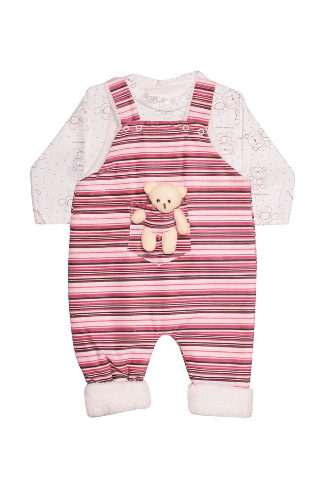 Çizgili Bebek 2 li Tulum 3043 | Pembe