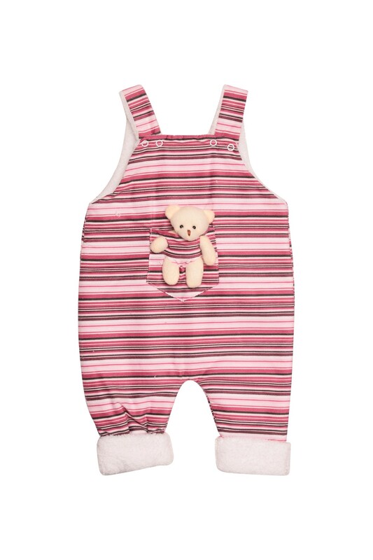 Çizgili Bebek 2 li Tulum 3043 | Pembe - Thumbnail