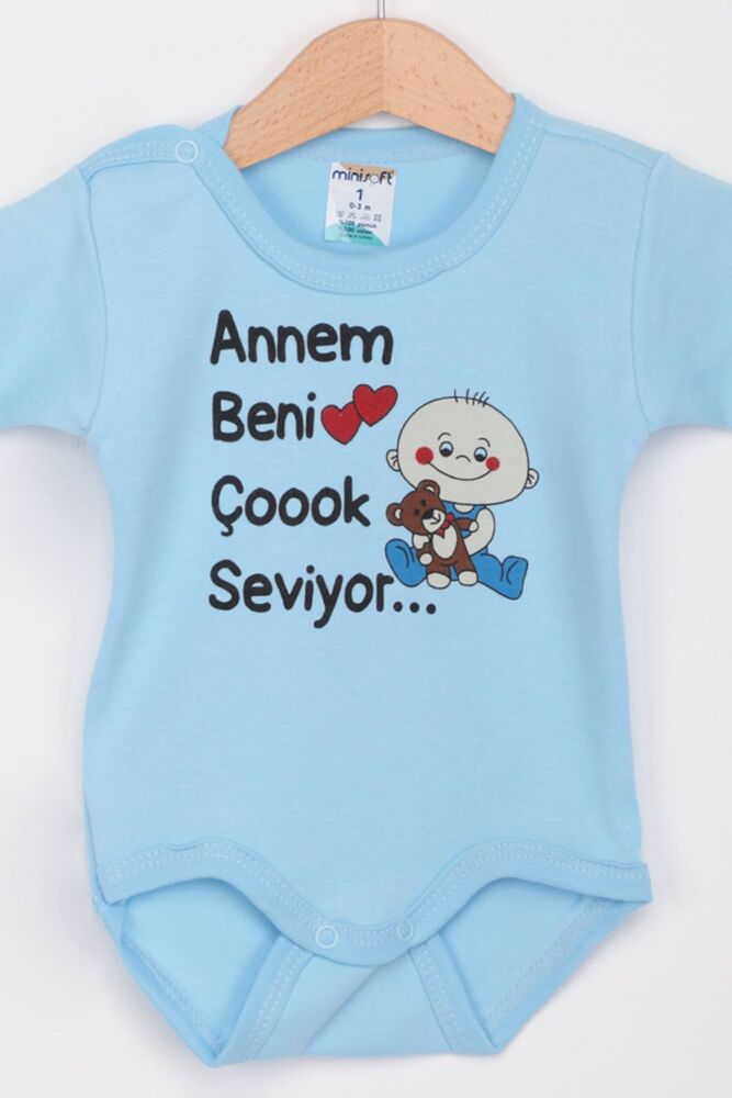 Annem Beni Çok Seviyor Uzun Kollu Zıbın | Mavi