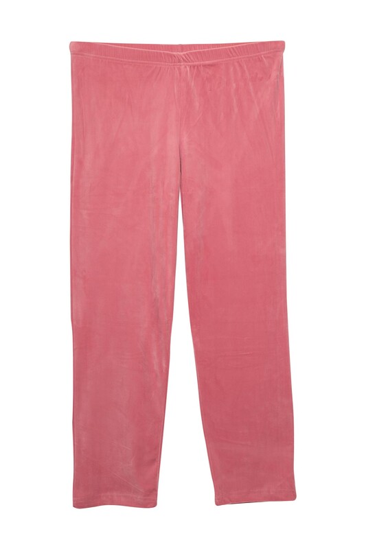 Uzun Kol Kadife Kadın Pijama Takımı 2260-K | Pembe - Thumbnail