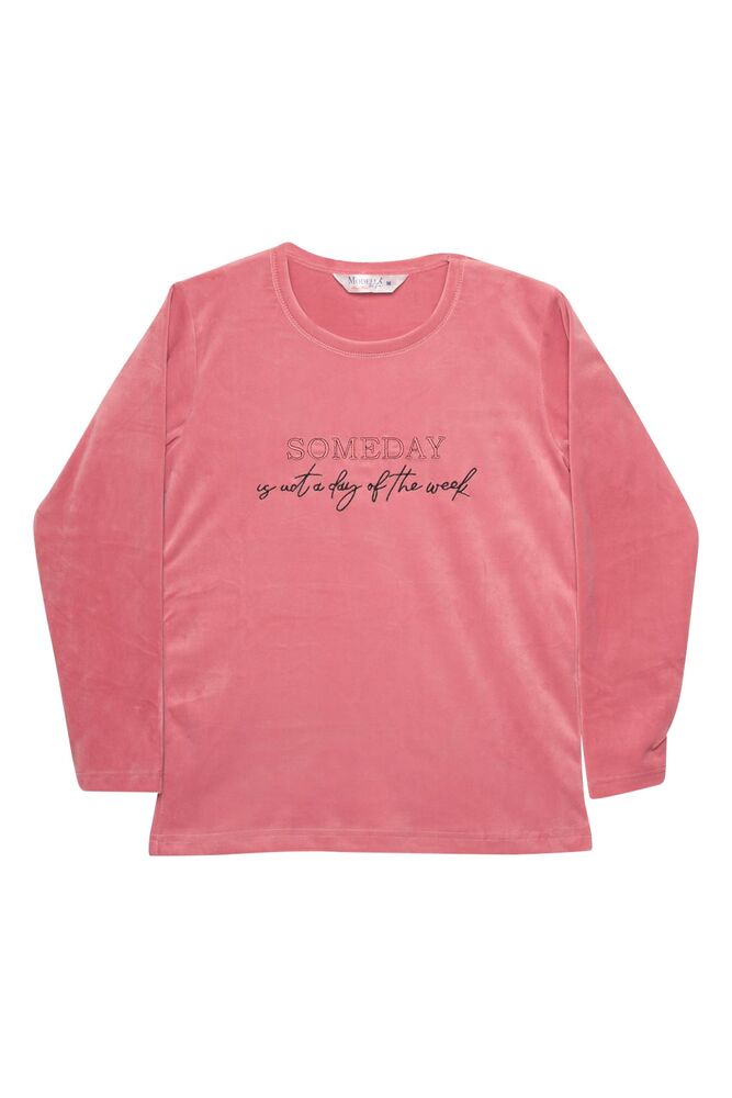 Uzun Kol Kadife Kadın Pijama Takımı 2260-K | Pembe