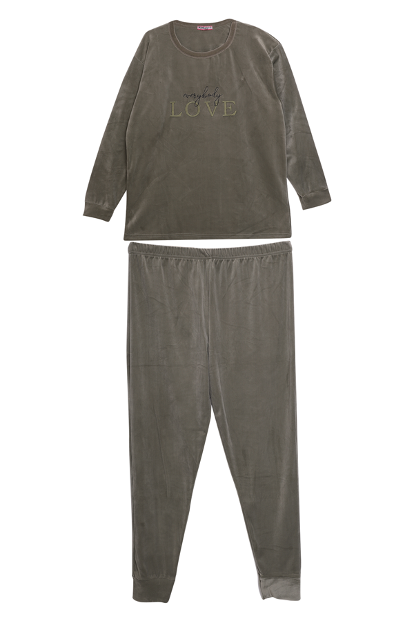 Uzun Kol Kadın Pijama Takımı 2319-K | Yeşil