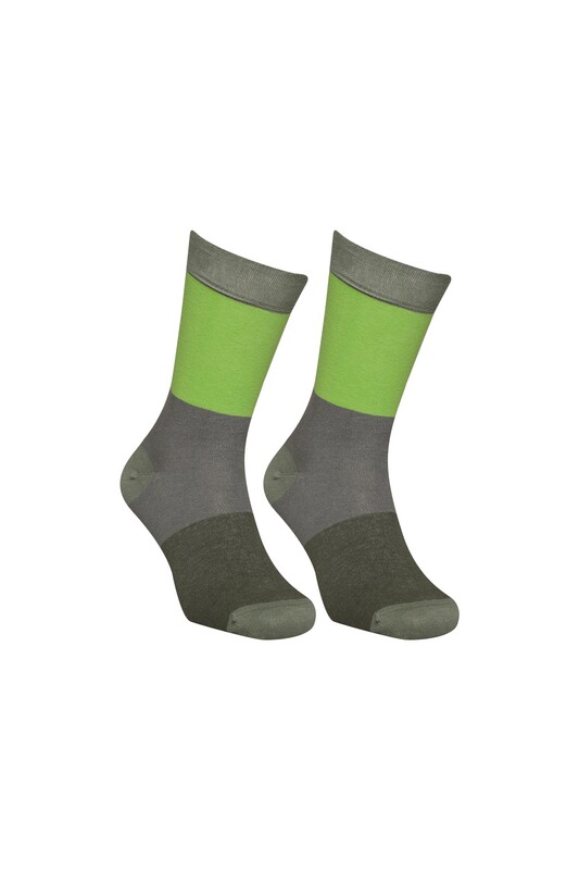 MOZAİK - Çizgili Soket Çorap 6500 | Yeşil