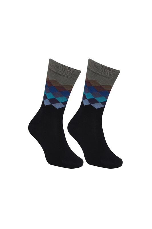 MOZAİK - Desenli Soket Çorap 6500-3 | Lacivert
