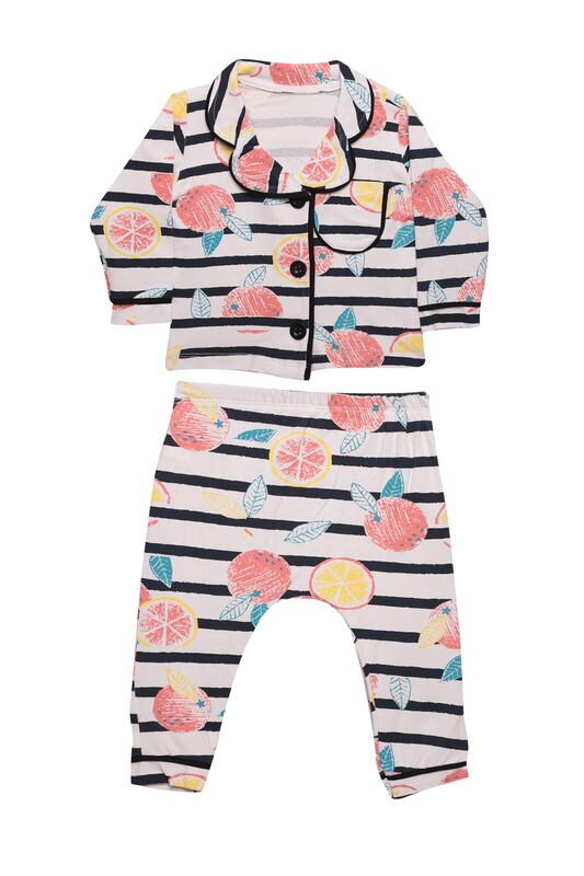 MURAT BABY - Meyve Baskılı Bebek Pijama Takımı 7649 | Beyaz