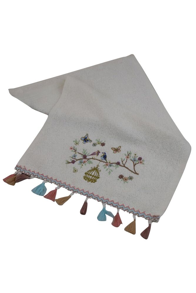 Saçaklı Bukle El Havlusu 30x50 | Beyaz