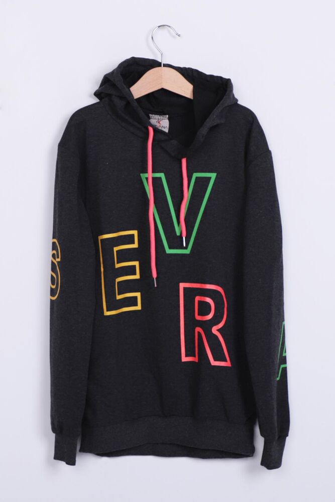 Harf Baskılı Kız Çocuk Sweatshirt | Füme