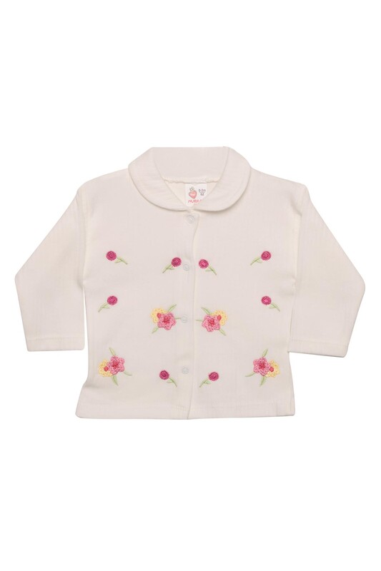 Nurhas Baby - Çiçek Nakışlı Bebek Takım 5010 | Beyaz