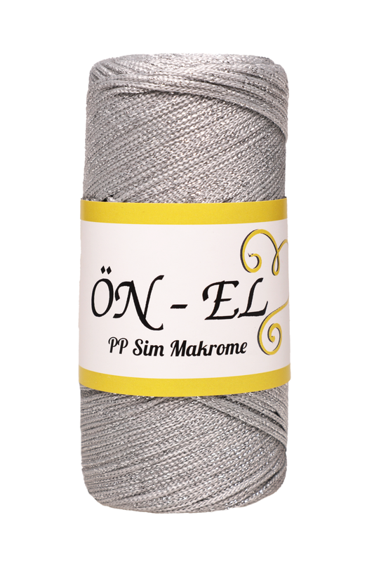 ÖNEL - Önel Simli Makrome İpi | Gri