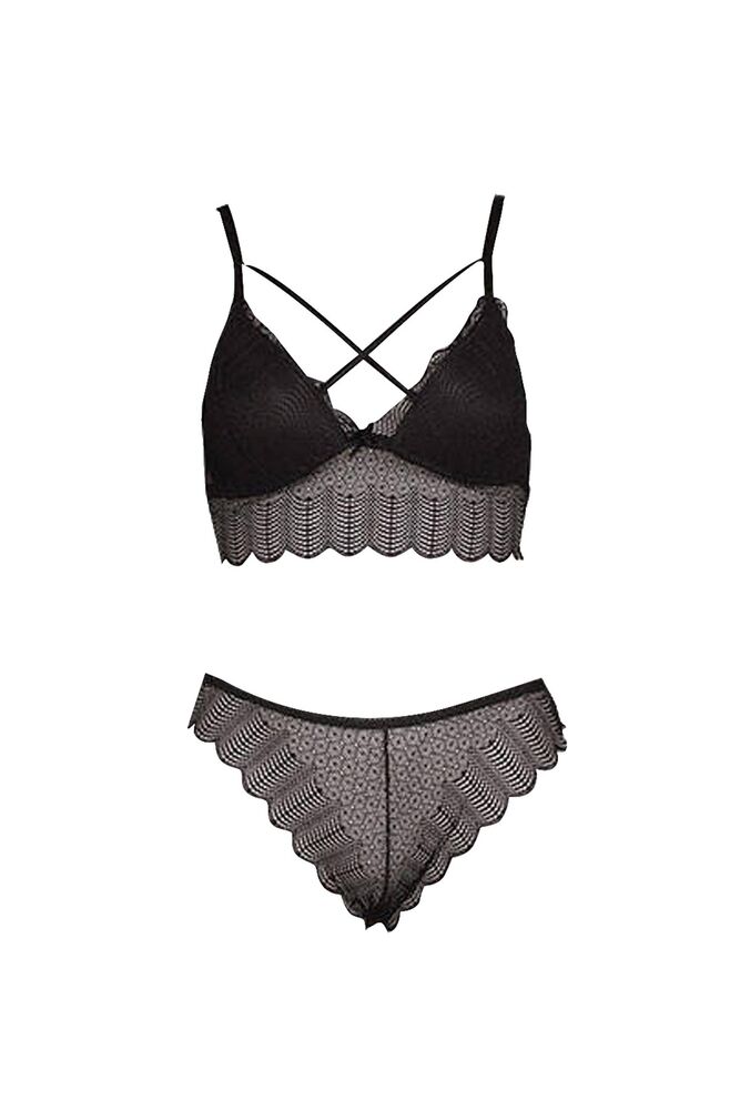 Dantelli Bralet Sütyen Takımı | Siyah