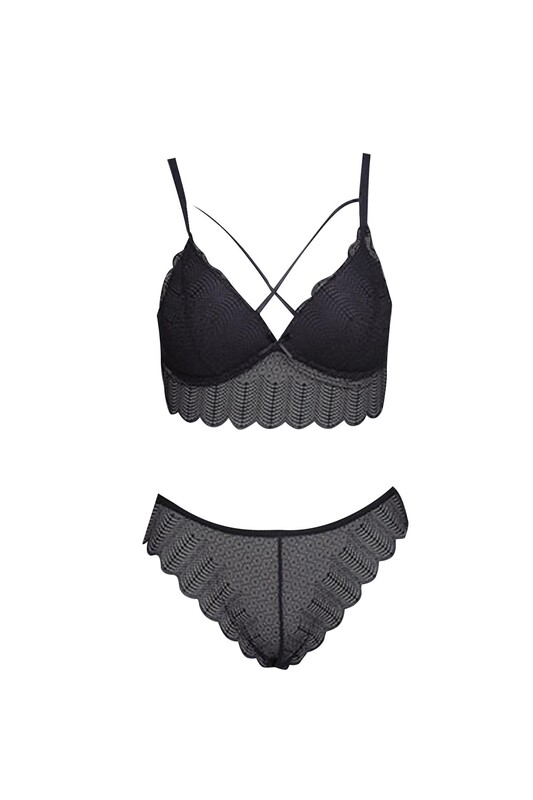 ORAVİTA - Dantelli Bralet Sütyen Takımı | Lacivert