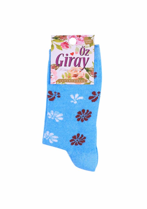 ÖZGİRAY - Çiçekli Çorap 6007 | Mavi