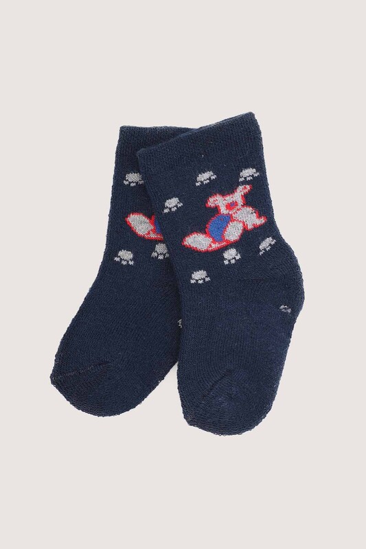 ÖZMEN - Köpek Baskılı Erkek Çocuk Havlu Çorap 0120 | Lacivert