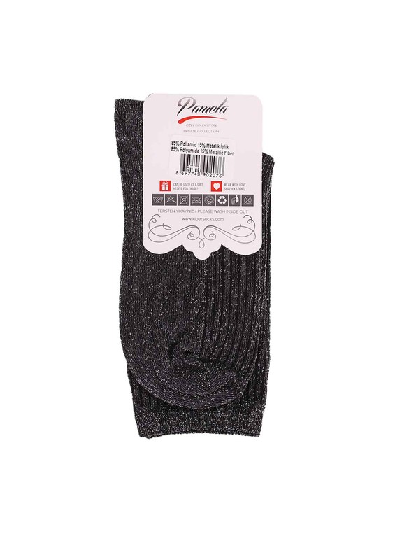 Носки с блёстками 617/чёрный - Thumbnail