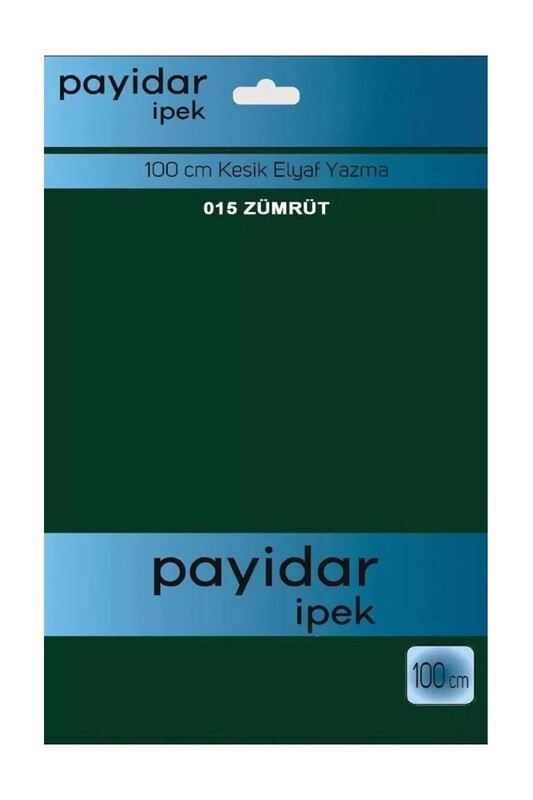 Бесшовный одноцветный платок Payidar İpek 100см/изумрудный 015 - Thumbnail