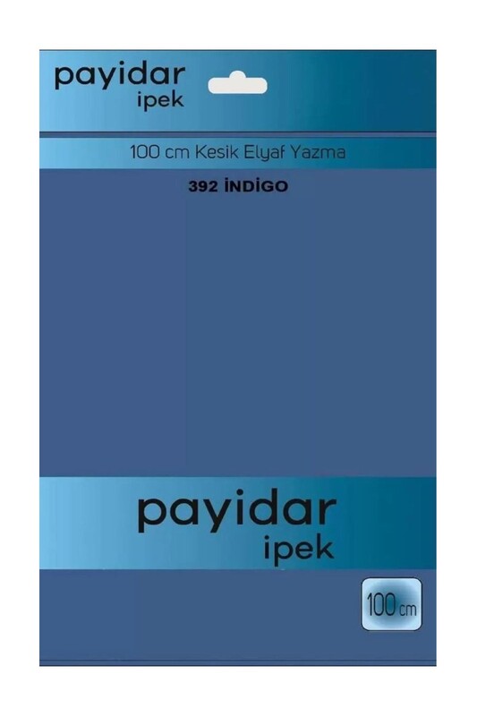 Бесшовный одноцветный платок Payidar İpek 100см/индиго 392 - Thumbnail