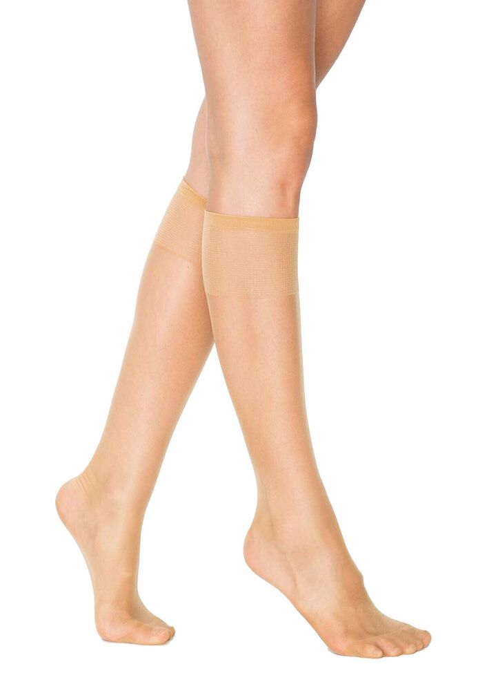 Блестящие тонкие носки Penti Fit 15 до колен| светло-телесный