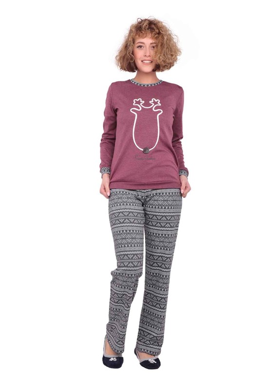 Комплект пижамы Pierre Cardin с принтом 7221/бордовый - Thumbnail