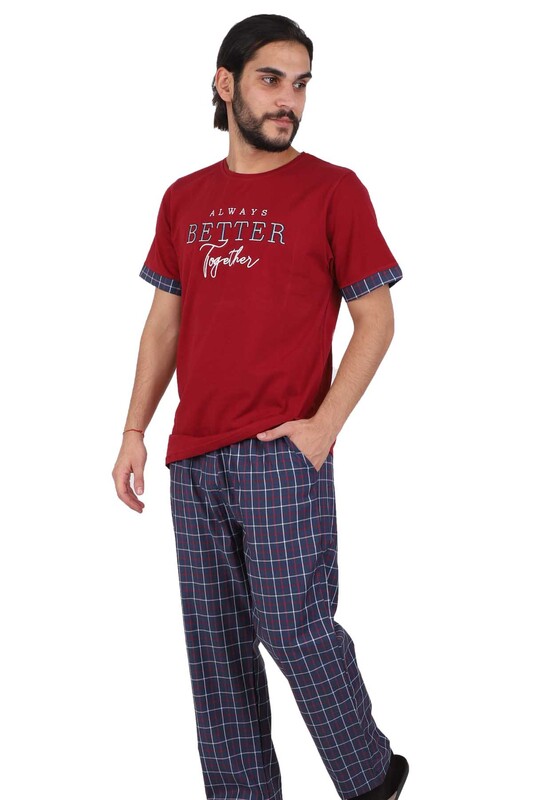 Пижамный комплект Poleren 6045/бордовый - Thumbnail