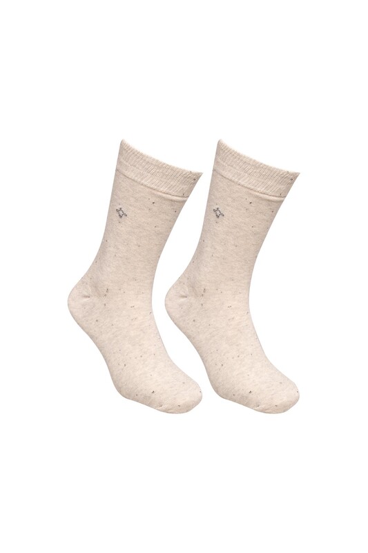 PRESTIGE - Erkek Düz Soket Çorap | Krem