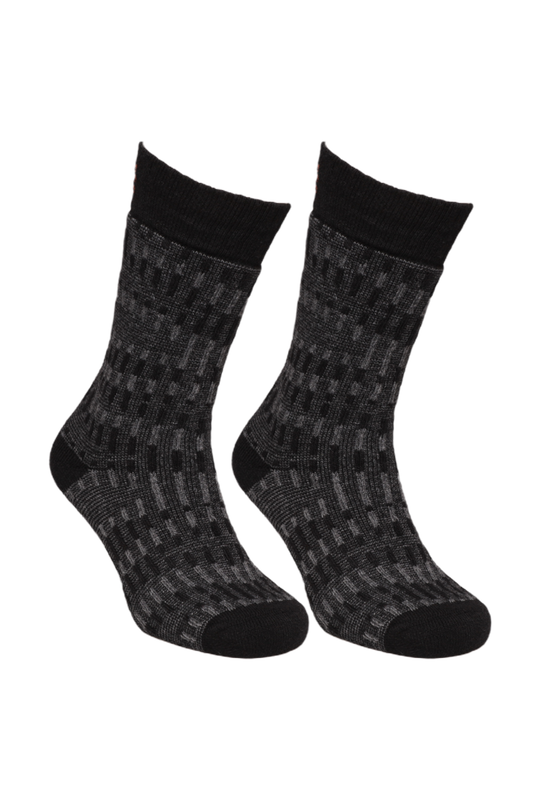 PRO - Erkek Desenli Lambswool Çorap 13906 | Siyah