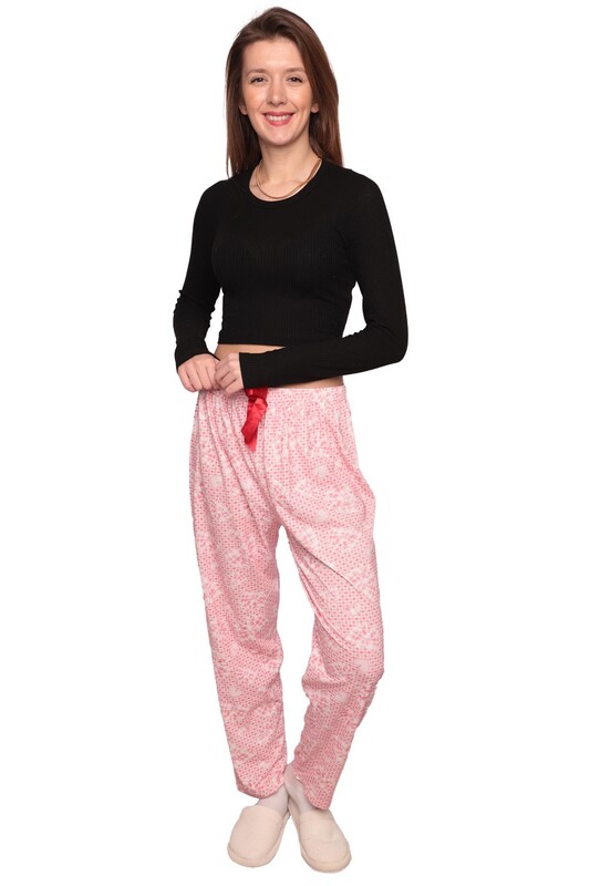 RİNDA - Baskılı Kadın Pijama Altı 5508 | Fuşya