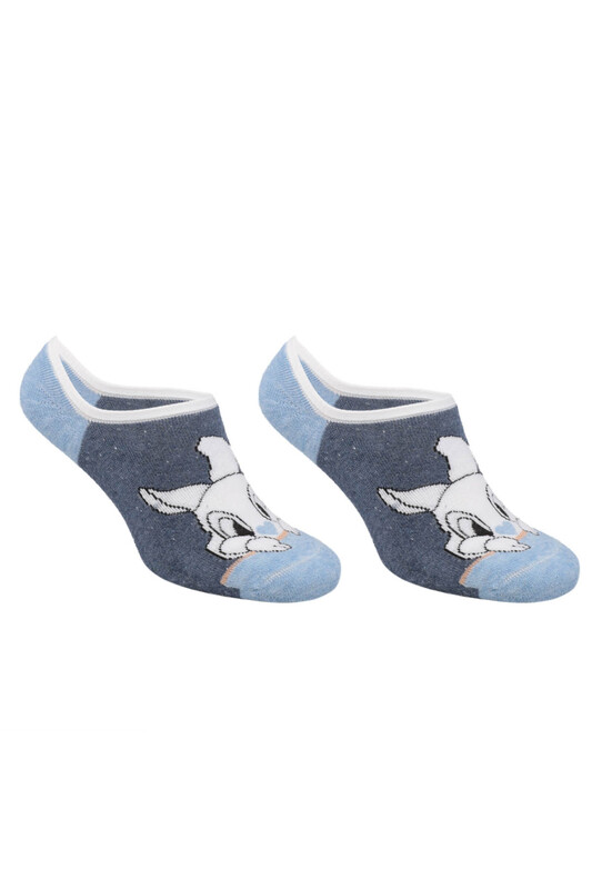ROFF - Tavşan Desenli Kadın Havlu Babet Çorap | Mavi