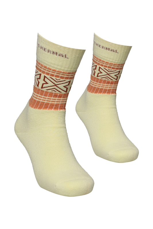 ROFF - Roff Desenli Kadın Havlu Çorap 25202 | Açık Sarı